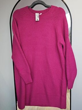 Reitmans Bright Fuchsia Crewneck Sweater Dress